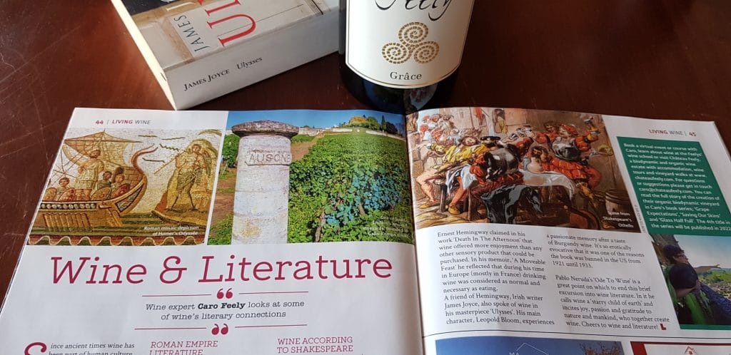 Living article on wine and literature by Caro Feely